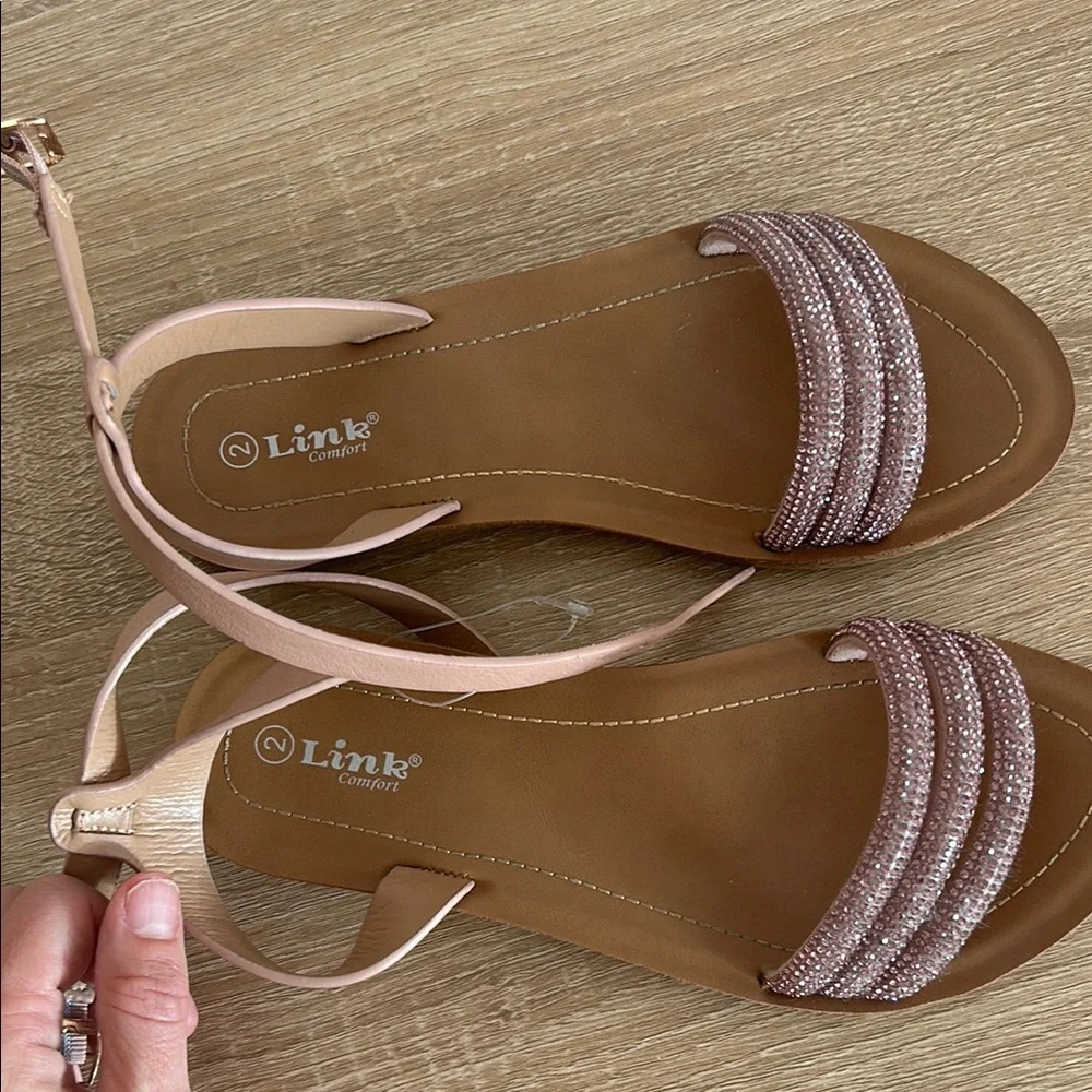 Girls kids Pink sparkler Sandals size 2y childrens summer straps